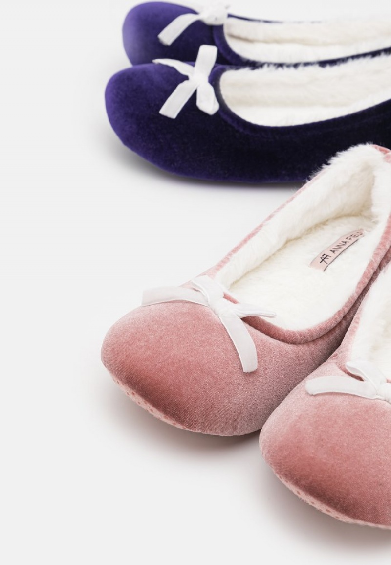 Anna Field New 2 Pack Slippers Ballerina Dam Mörkblå | SE-PFKSVM823