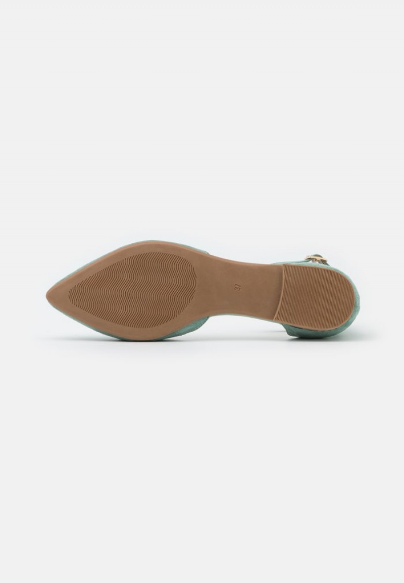 Anna Field New Ankle Rem Ballet Pumps Ballerina Dam Mintgröna | SE-HABPDO827