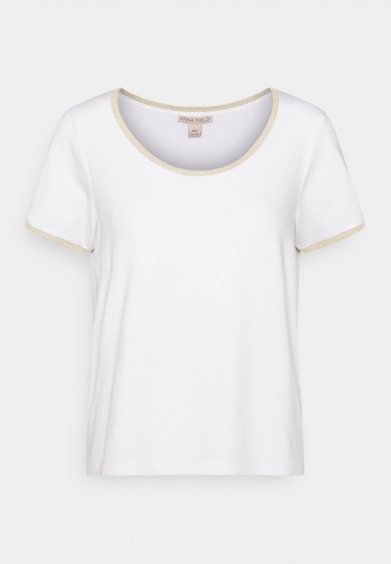 Anna Field New Basic T-Shirt Dam Vita | SE-ZNLSDR785