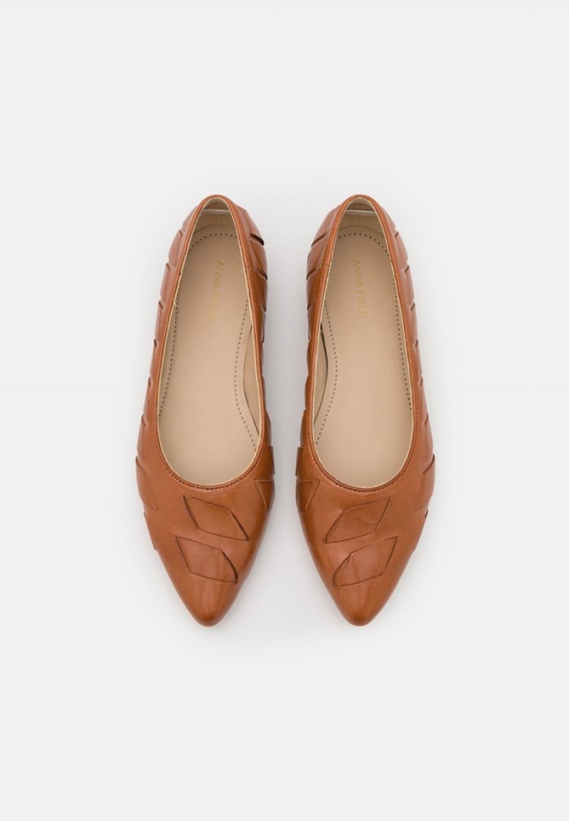 Anna Field New Leather Ballet Pumps Ballerina Dam Bruna | SE-DOIJQN396