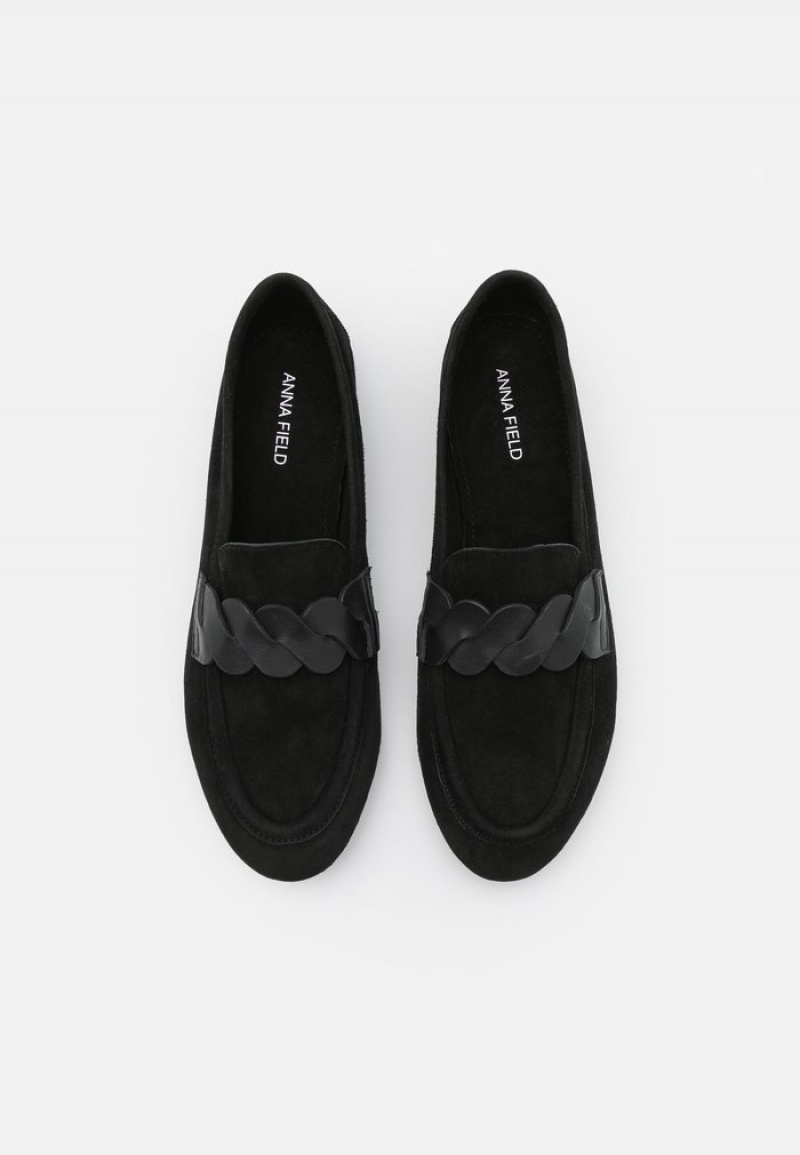 Anna Field New Leather Slip-Ons Låga Skor Dam Svarta | SE-HQISLP850