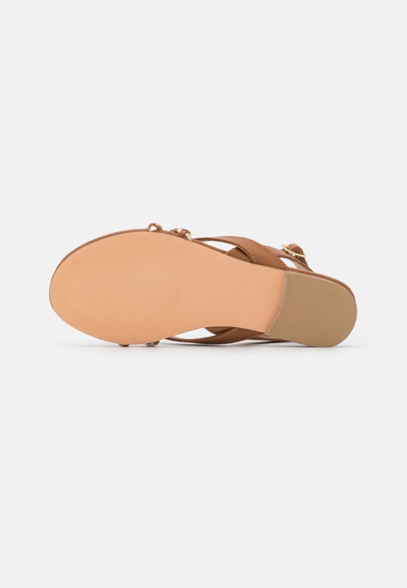 Anna Field New Leather T-Bar Sandaler Dam Bruna | SE-ASLCTH540