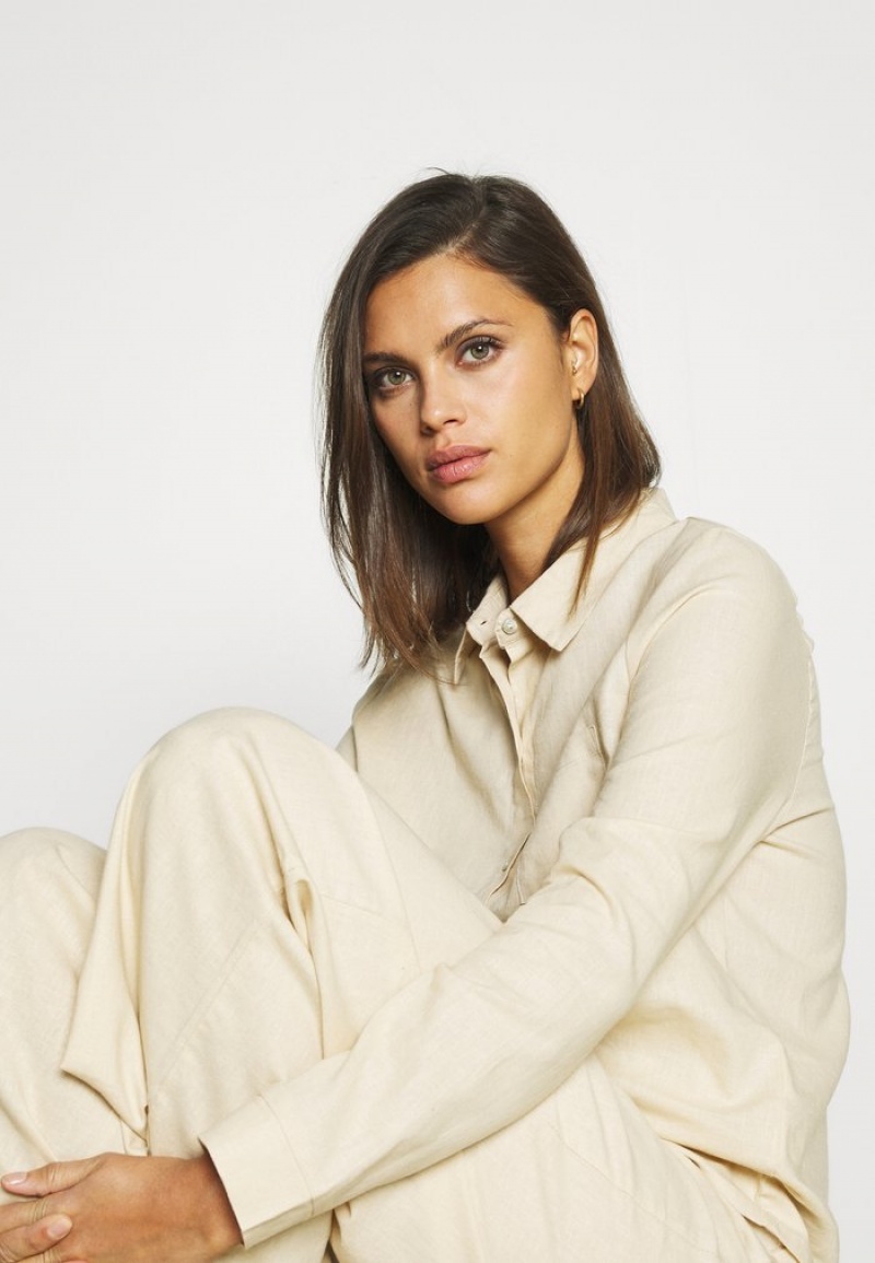 Anna Field New Pyjamasset Dam Beige | SE-KYSRLM109