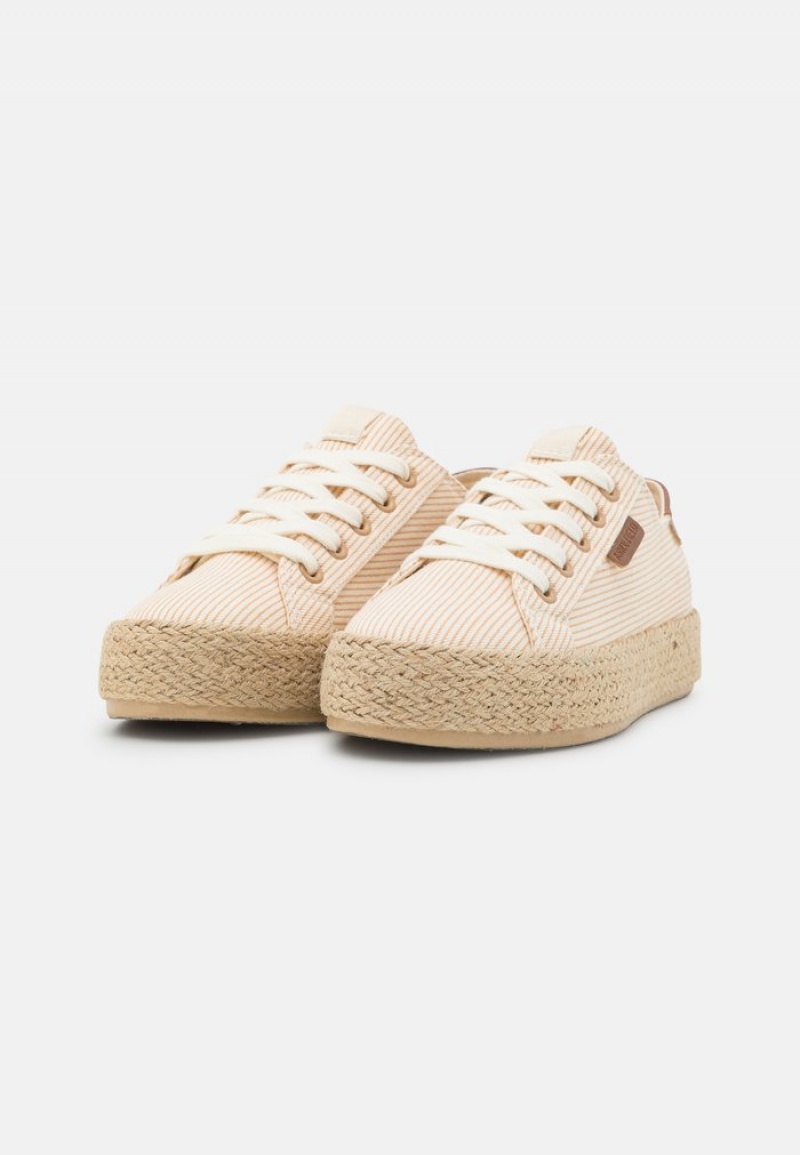 Anna Field New Vanliga Spets-Ups Låga Skor Dam Beige | SE-SRVJXZ961