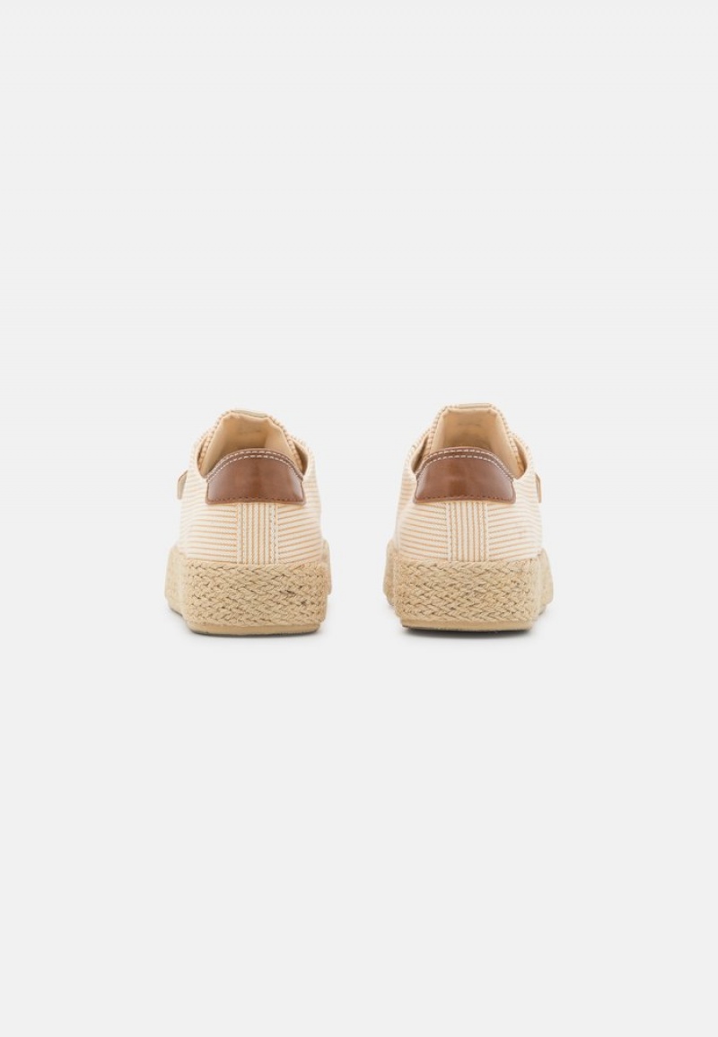 Anna Field New Vanliga Spets-Ups Låga Skor Dam Beige | SE-SRVJXZ961