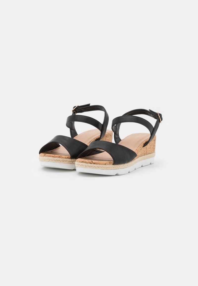 Anna Field Outlet Bekvämlighet Espadrilles Sandaler Dam Svarta | SE-GYQNHZ480