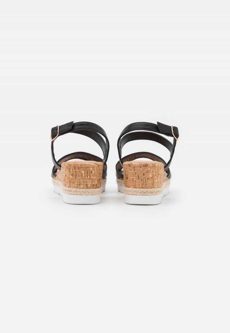 Anna Field Outlet Bekvämlighet Espadrilles Sandaler Dam Svarta | SE-GYQNHZ480