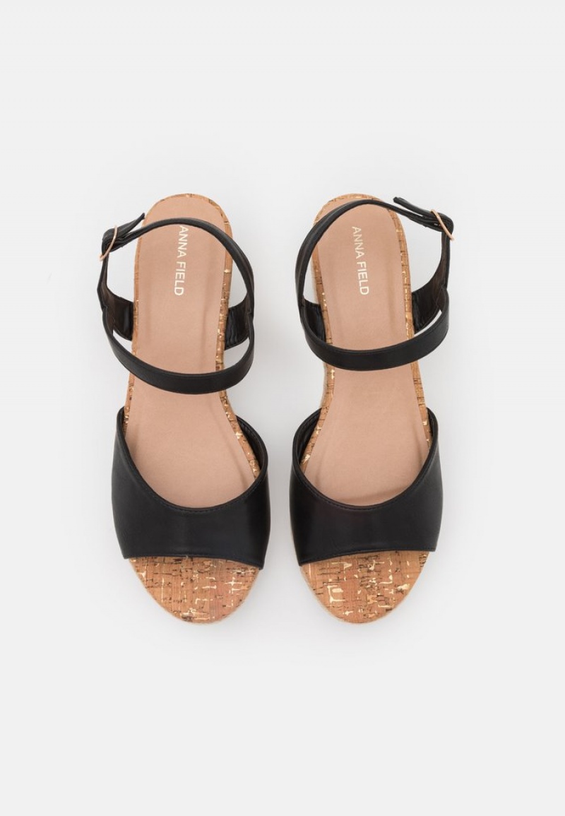 Anna Field Outlet Bekvämlighet Espadrilles Sandaler Dam Svarta | SE-GYQNHZ480