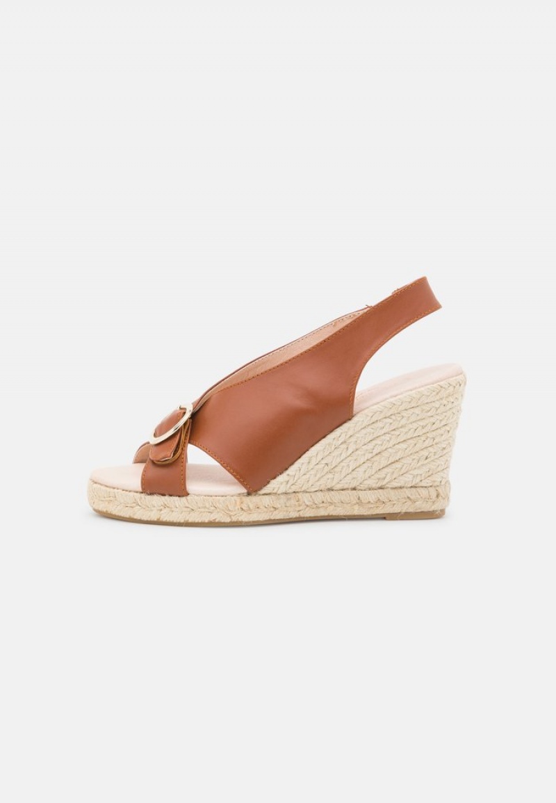 Anna Field Outlet Bekvämlighet Leather Platform Sandaler Dam Beige | SE-MOJGED261