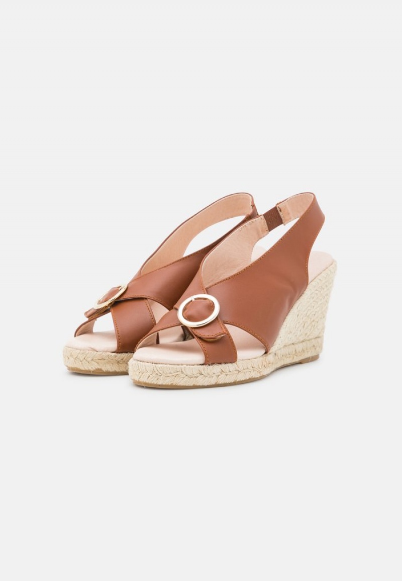 Anna Field Outlet Bekvämlighet Leather Platform Sandaler Dam Beige | SE-MOJGED261