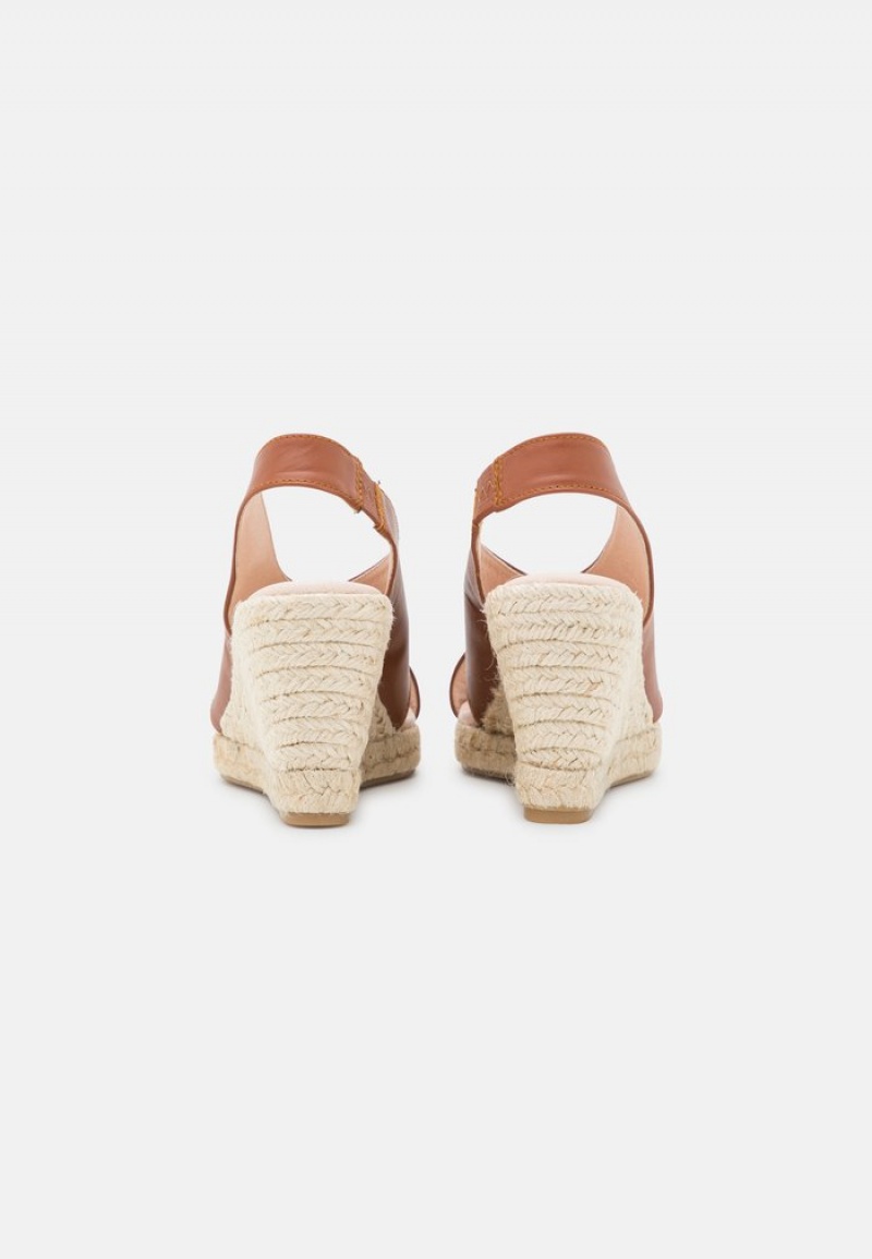 Anna Field Outlet Bekvämlighet Leather Platform Sandaler Dam Beige | SE-MOJGED261