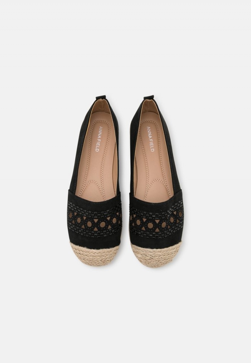 Anna Field Outlet Espadrilles Låga Skor Dam Svarta | SE-NOSXGT210