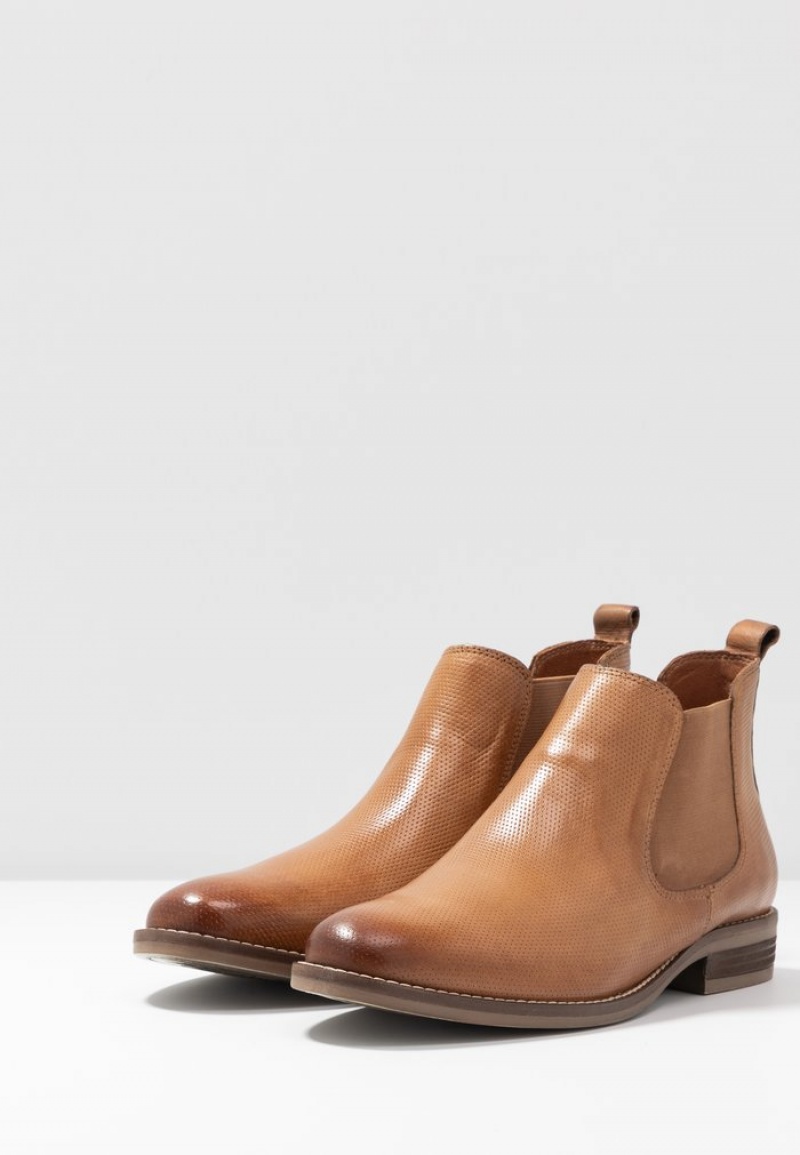 Anna Field Outlet Leather Booties Stövletter Dam Bruna | SE-ZRMETB310