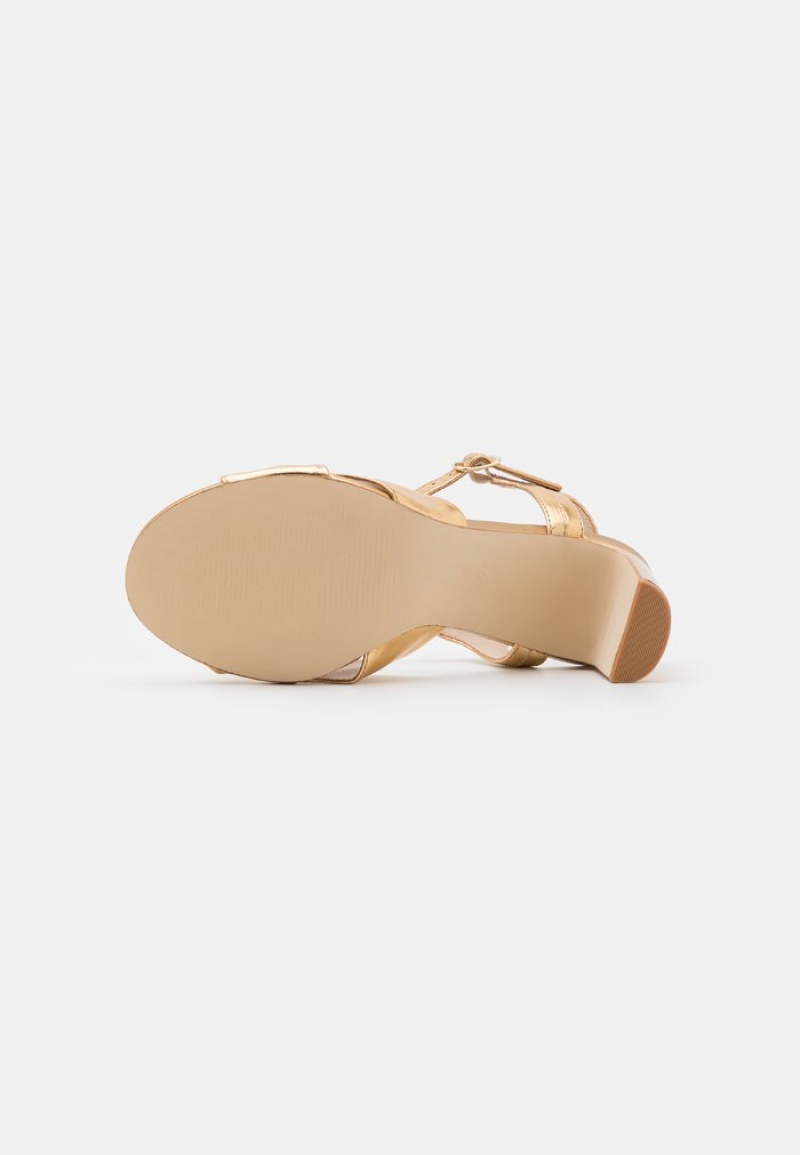 Anna Field Outlet Leather Sandaler Dam Guld | SE-JVFSHL957