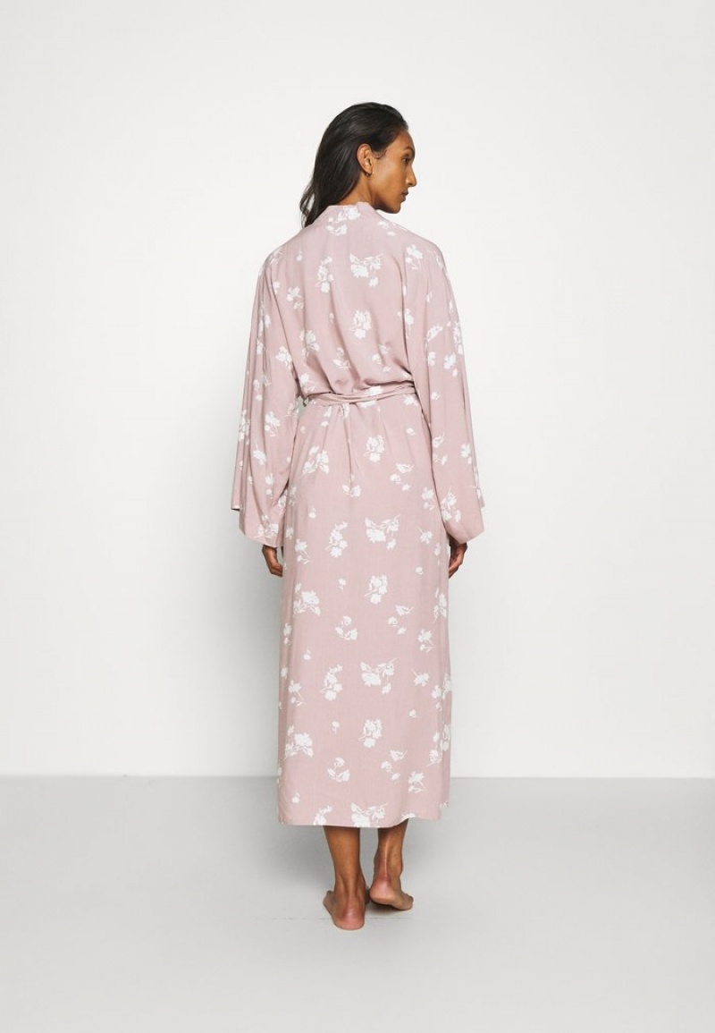 Anna Field Outlet Lisha Long Printed Robe Klänning Gown Bathrobe Dam Olika Färger | SE-QWBPAC103