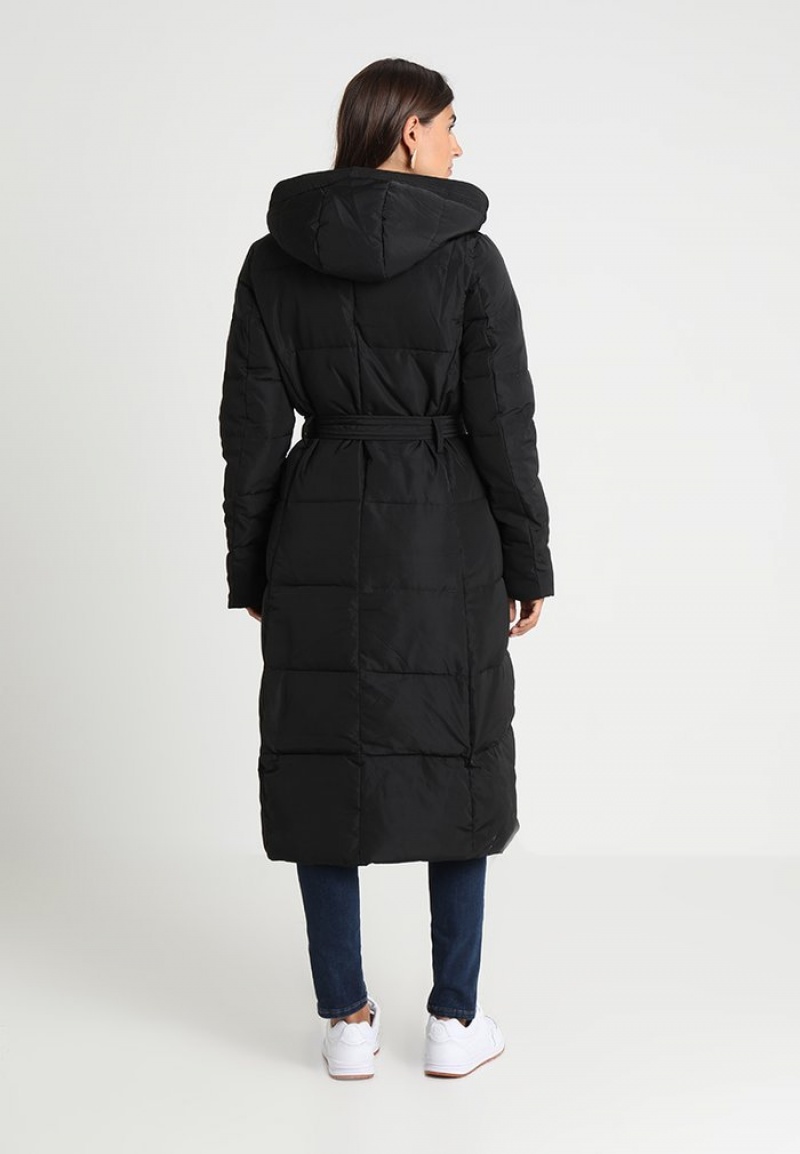 Anna Field Outlet Long Coat With Hood Vinter Kappa Dam Svarta | SE-BNRSWZ936