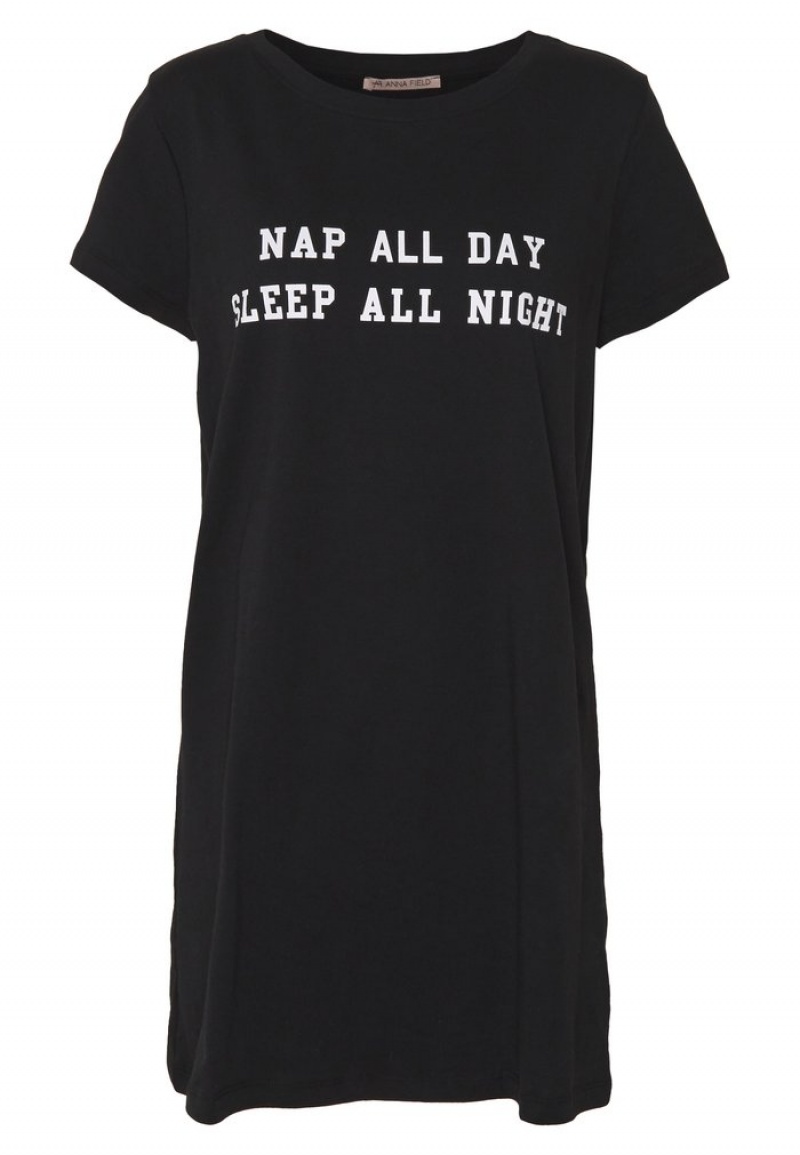 Anna Field Outlet Nap All Day Nightie Nattlinne Dam Svarta | SE-EKRGPH210