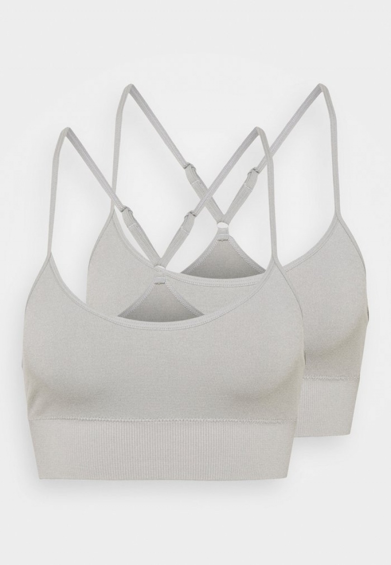 Anna Field Outlet Seamless Crop 2 Pack Bustier Dam Grå | SE-BQGORL512