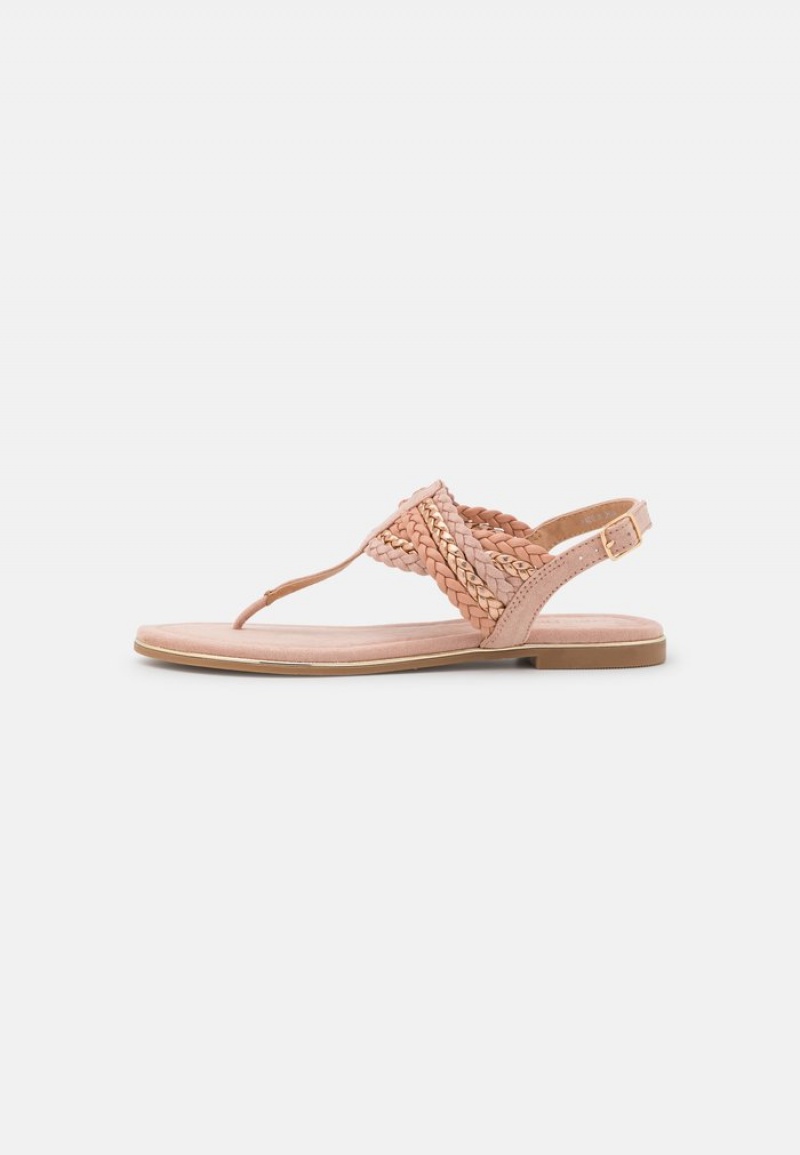 Anna Field Outlet T-Bar Sandaler Dam Rosa Guld | SE-DJCWQL753