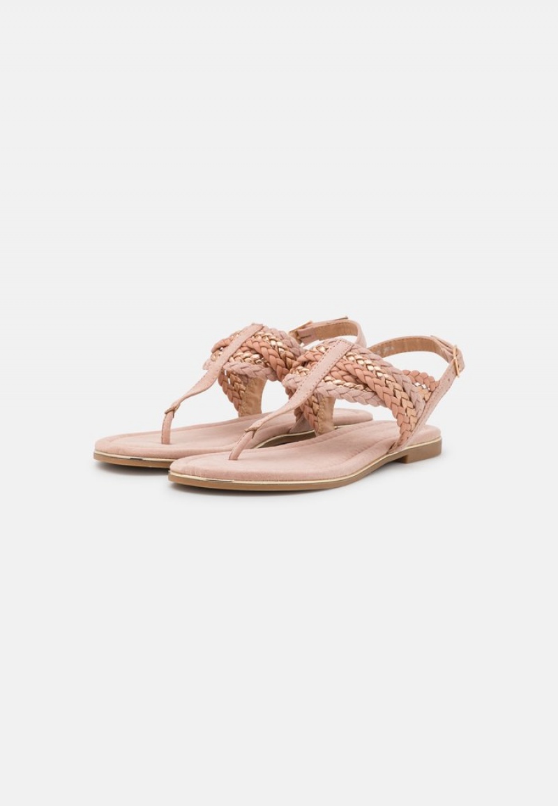 Anna Field Outlet T-Bar Sandaler Dam Rosa Guld | SE-DJCWQL753