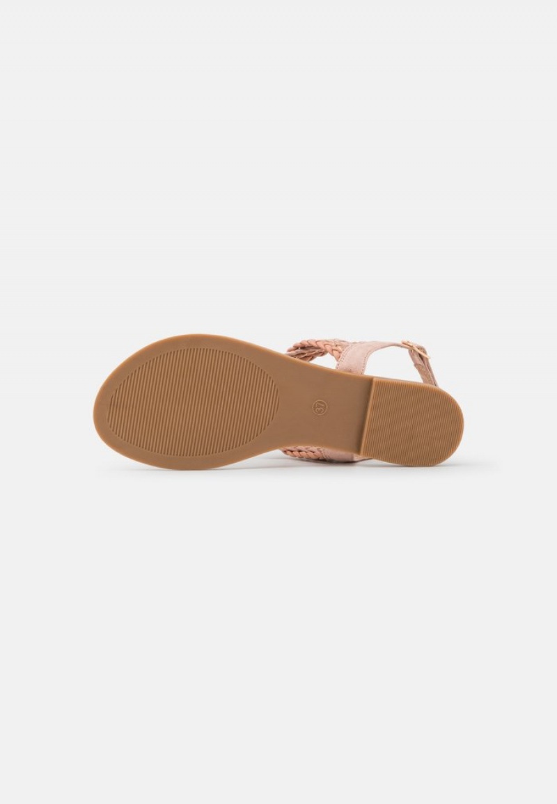 Anna Field Outlet T-Bar Sandaler Dam Rosa Guld | SE-DJCWQL753