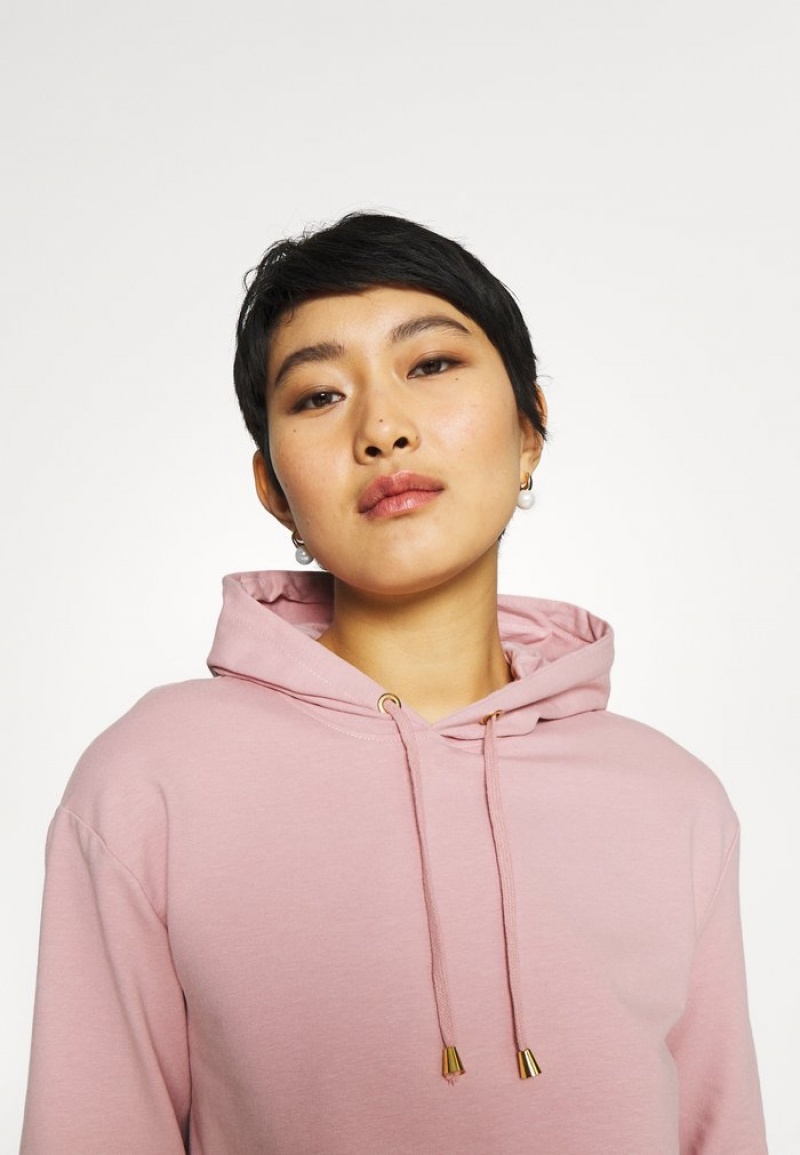 Anna Field Promo Basic Loose Hoodie With Gold Trim Hoodie Pullover Dam Rosa | SE-DCHUXK507