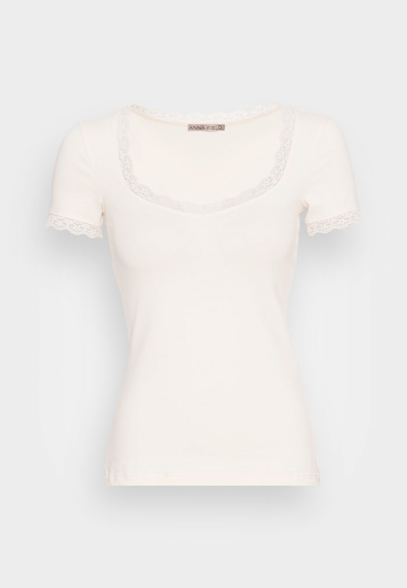 Anna Field Promo Basic T-Shirt Dam Bruna | SE-GEVBPY450