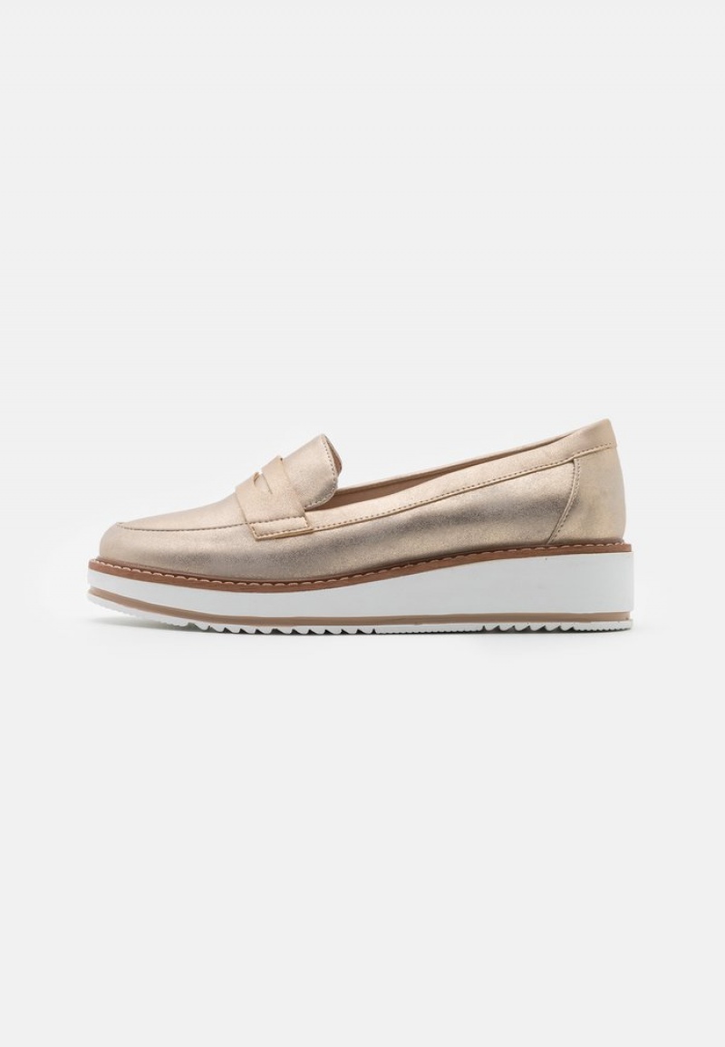 Anna Field Promo Bekvämlighet Slip-Ons Låga Skor Dam Guld | SE-ZVPAEQ058