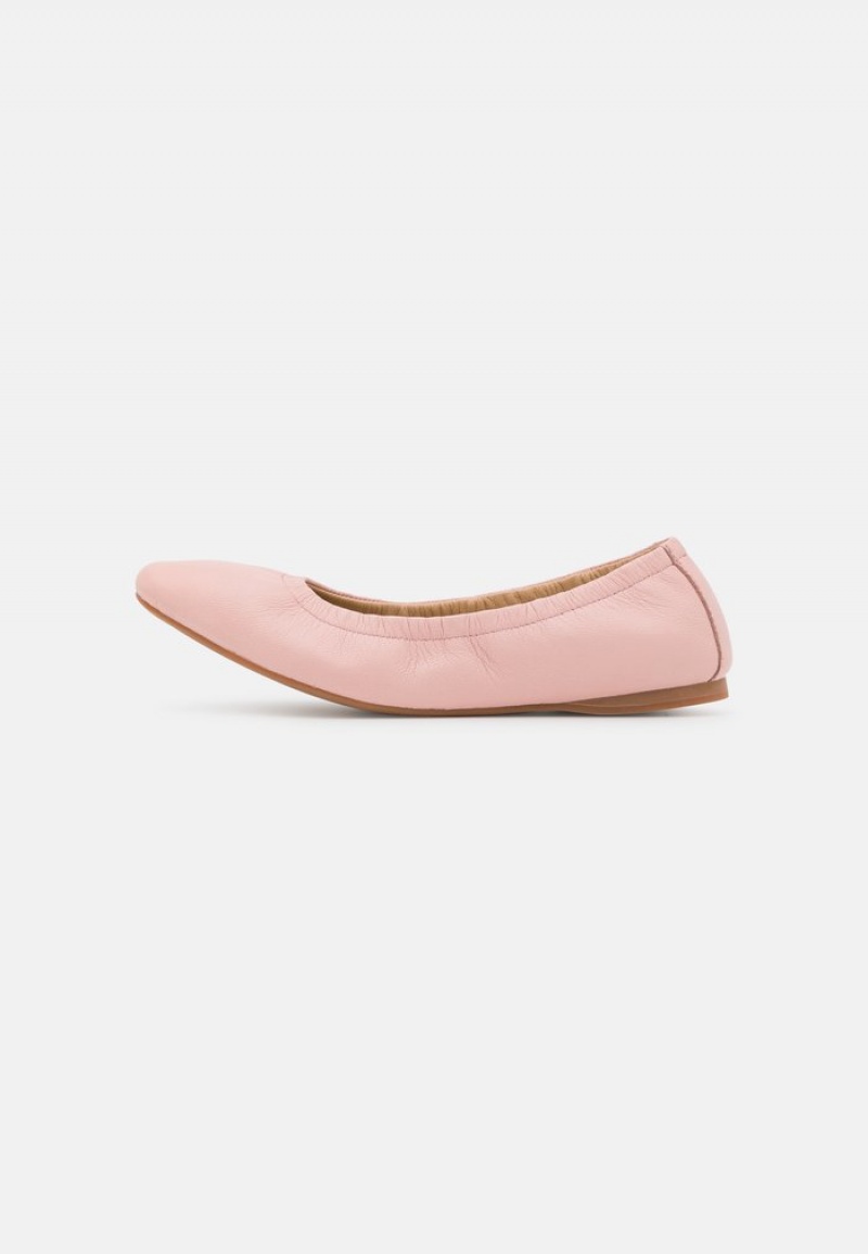 Anna Field Promo Leather Bekvämlighet Ballet Pumps Ballerina Dam Ljusrosa | SE-FMZRKH607