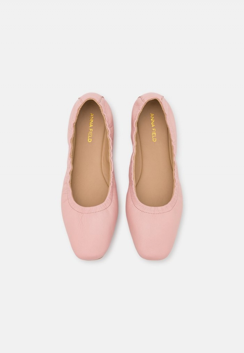 Anna Field Promo Leather Bekvämlighet Ballet Pumps Ballerina Dam Ljusrosa | SE-FMZRKH607