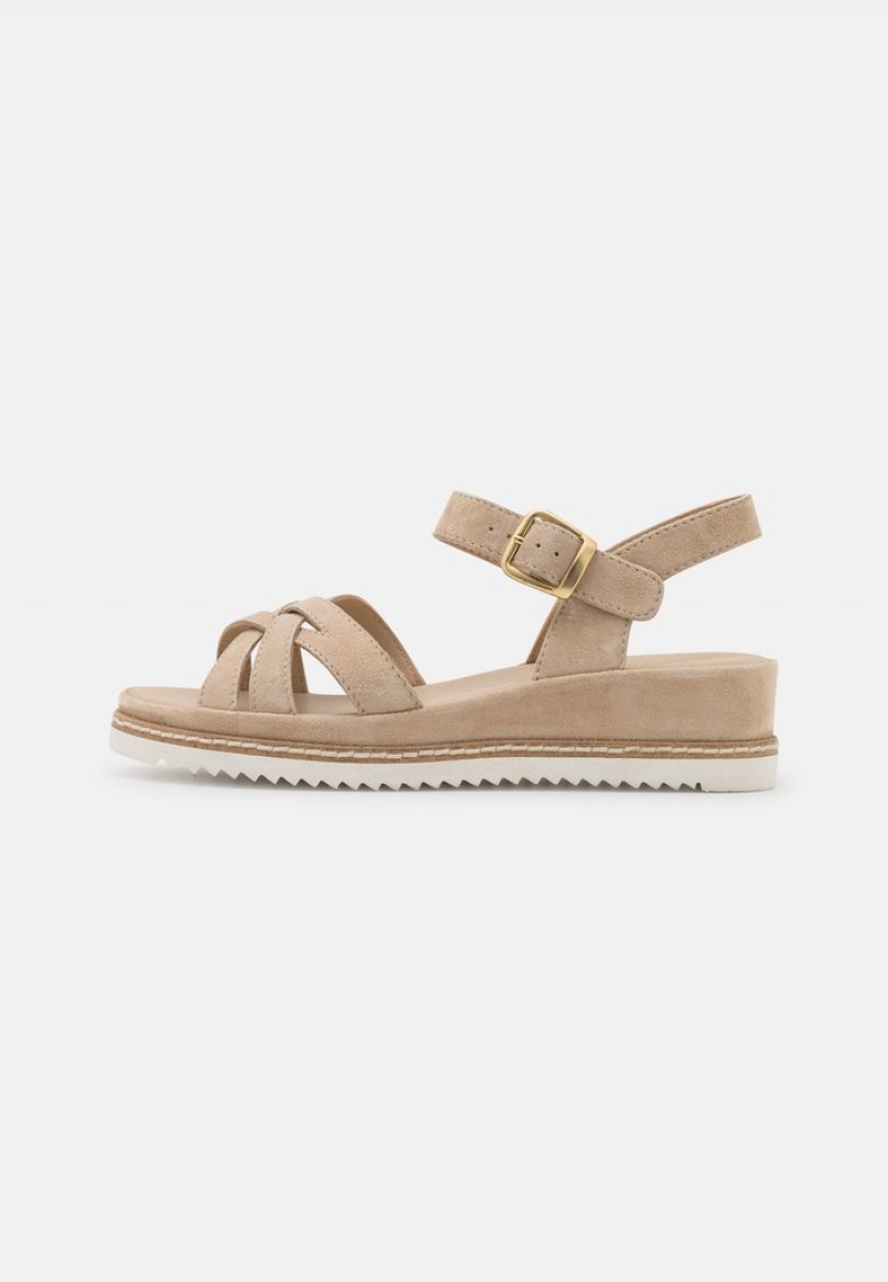 Anna Field Promo Leather Kilklack Sandaler Dam Beige | SE-BELKZT790