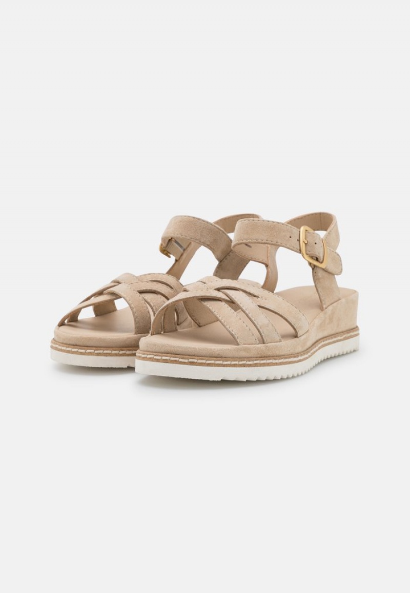 Anna Field Promo Leather Kilklack Sandaler Dam Beige | SE-BELKZT790