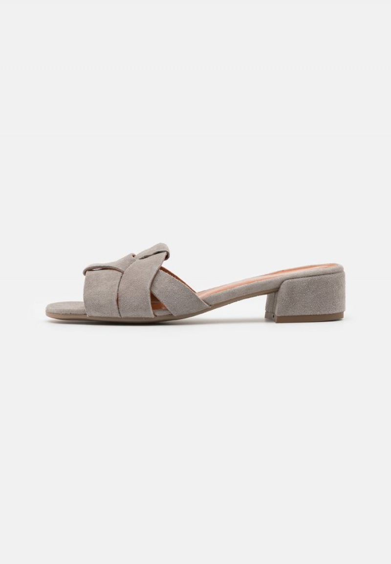 Anna Field Promo Leather Mules Dam Ljusblå | SE-SCTGLD890