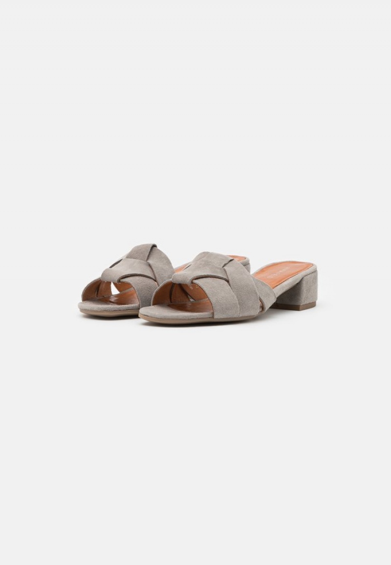 Anna Field Promo Leather Mules Dam Ljusblå | SE-SCTGLD890