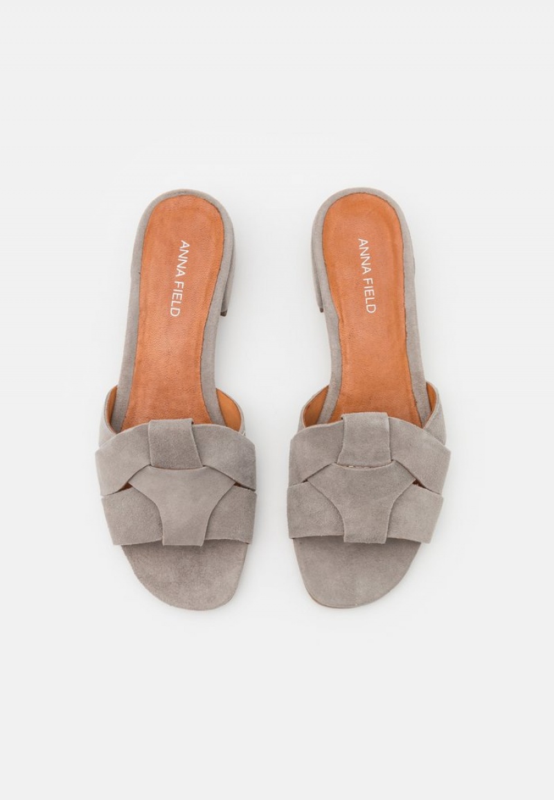 Anna Field Promo Leather Mules Dam Ljusblå | SE-SCTGLD890