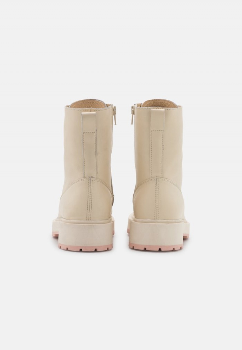 Anna Field Promo Leather Platform Stövletter Dam Beige | SE-ASVDKH341