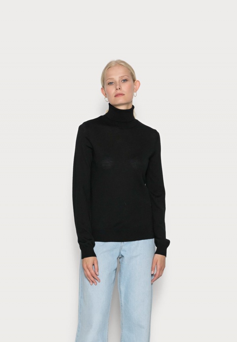 Anna Field Promo Merino Ull Turtleneck Jumper Pullover Dam Svarta | SE-GTWEXJ546