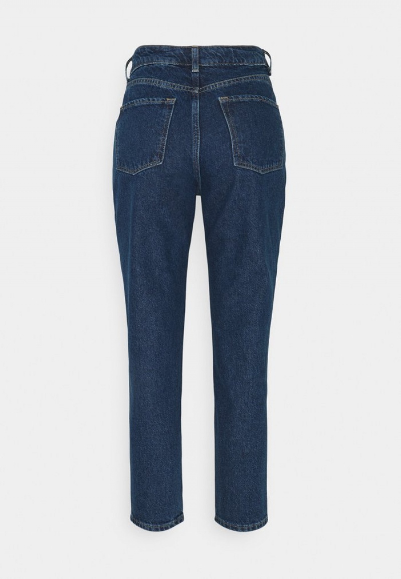 Anna Field Promo Mom Fit Jeans Tapered Fit Långbyxor Dam Blå | SE-PZXHQJ450