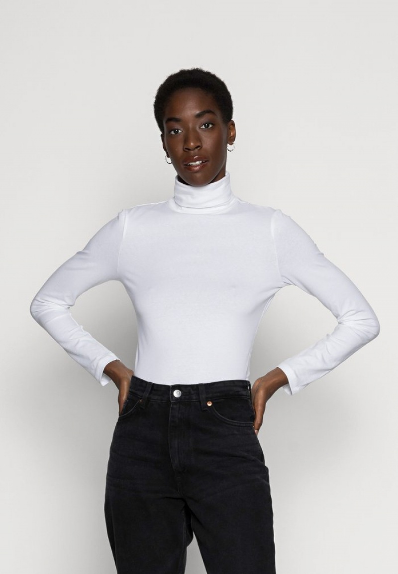 Anna Field Top 10 Basic Roll Neck Långärmad Dam Vita | SE-RGOMHW731