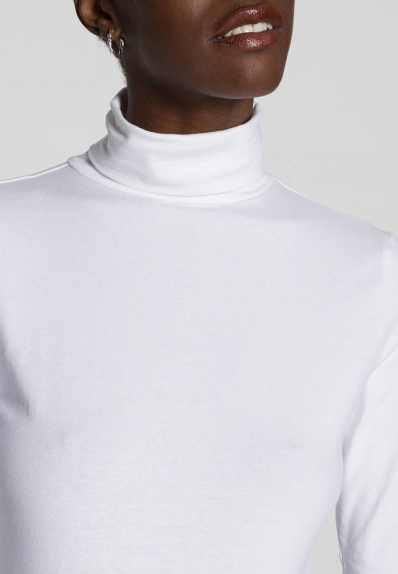 Anna Field Top 10 Basic Roll Neck Långärmad Dam Vita | SE-RGOMHW731