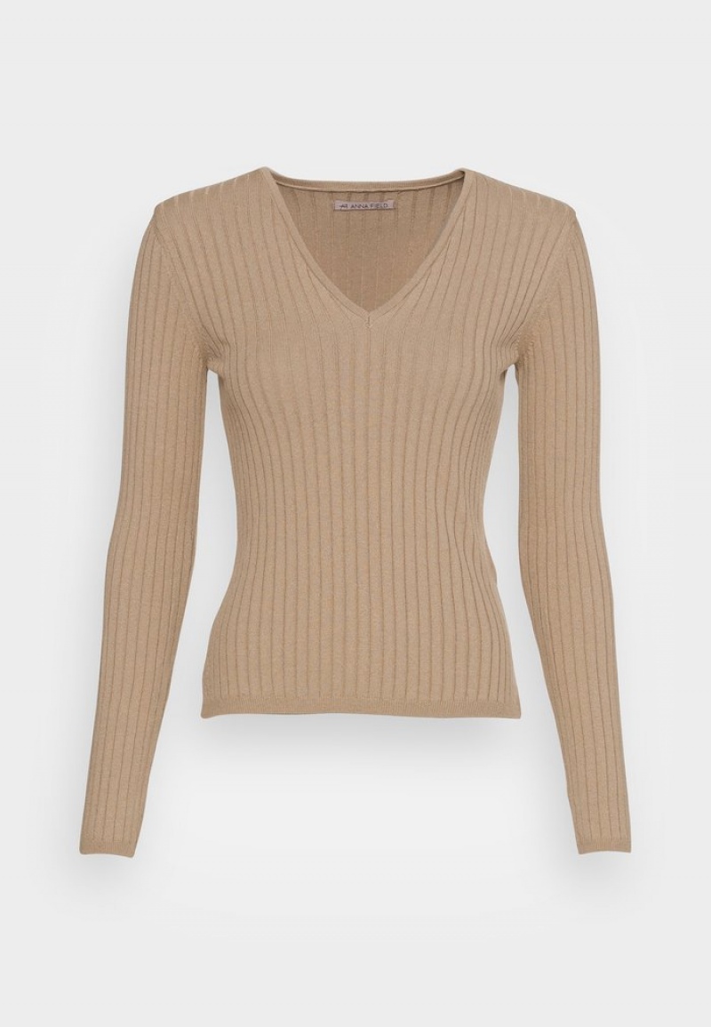 Anna Field Top 10 Jumper Pullover Dam Bruna | SE-HVZBNM451