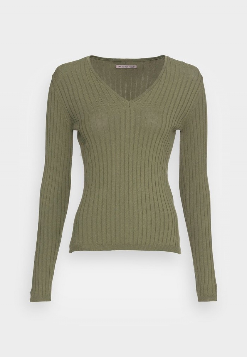 Anna Field Top 10 Jumper Pullover Dam Khaki | SE-ZXIEBL436