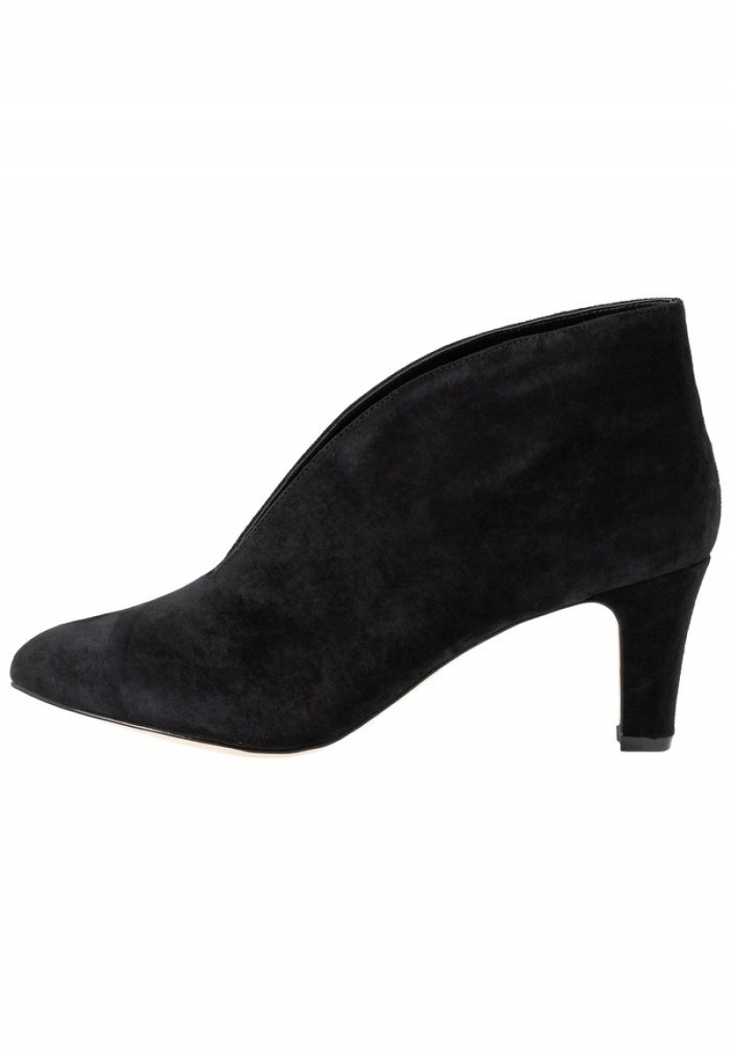 Anna Field Top 10 Leather Ankle Boots Klackar Dam Svarta | SE-RWMIYK382