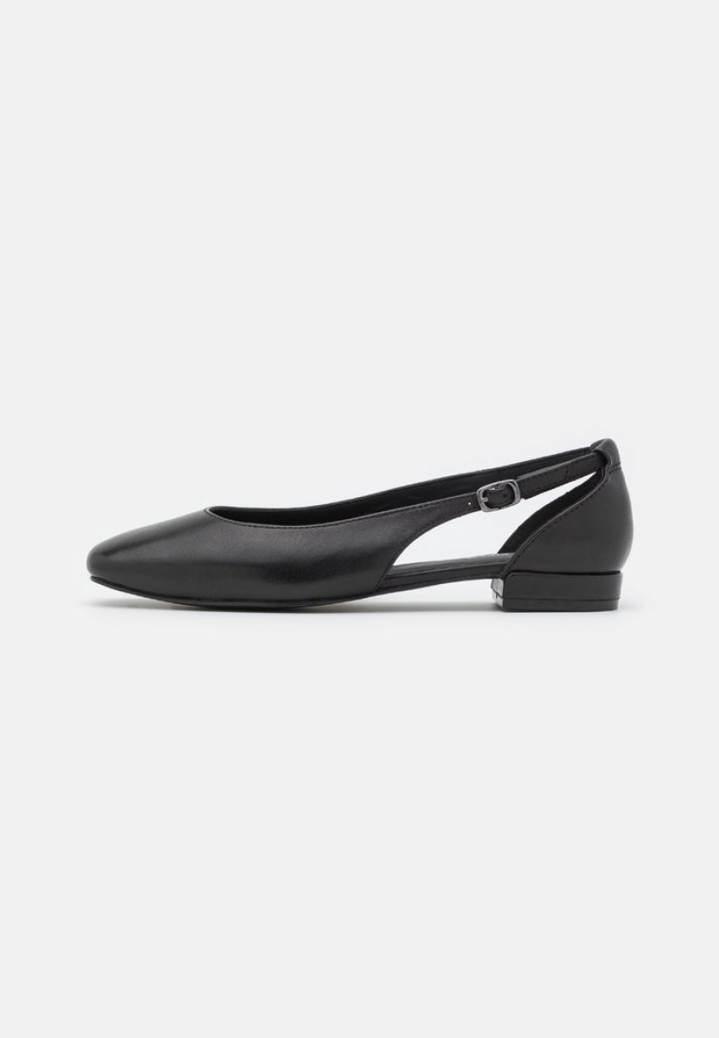 Anna Field Top 10 Leather Ballet Pumps Ballerina Dam Svarta | SE-UTWXRM657