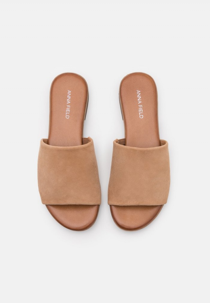 Anna Field Top 10 Leather Mules Dam Beige | SE-RJPZIH649