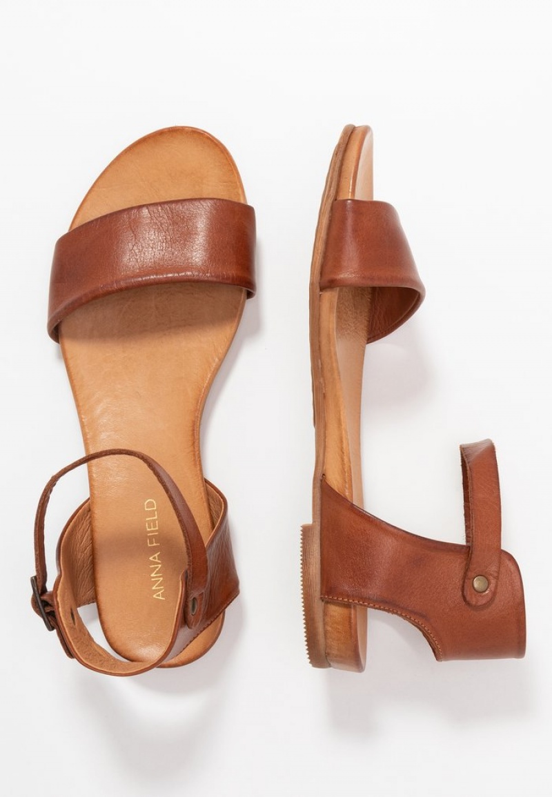 Anna Field Top 10 Leather Sandaler Dam Bruna | SE-SPTEHX125