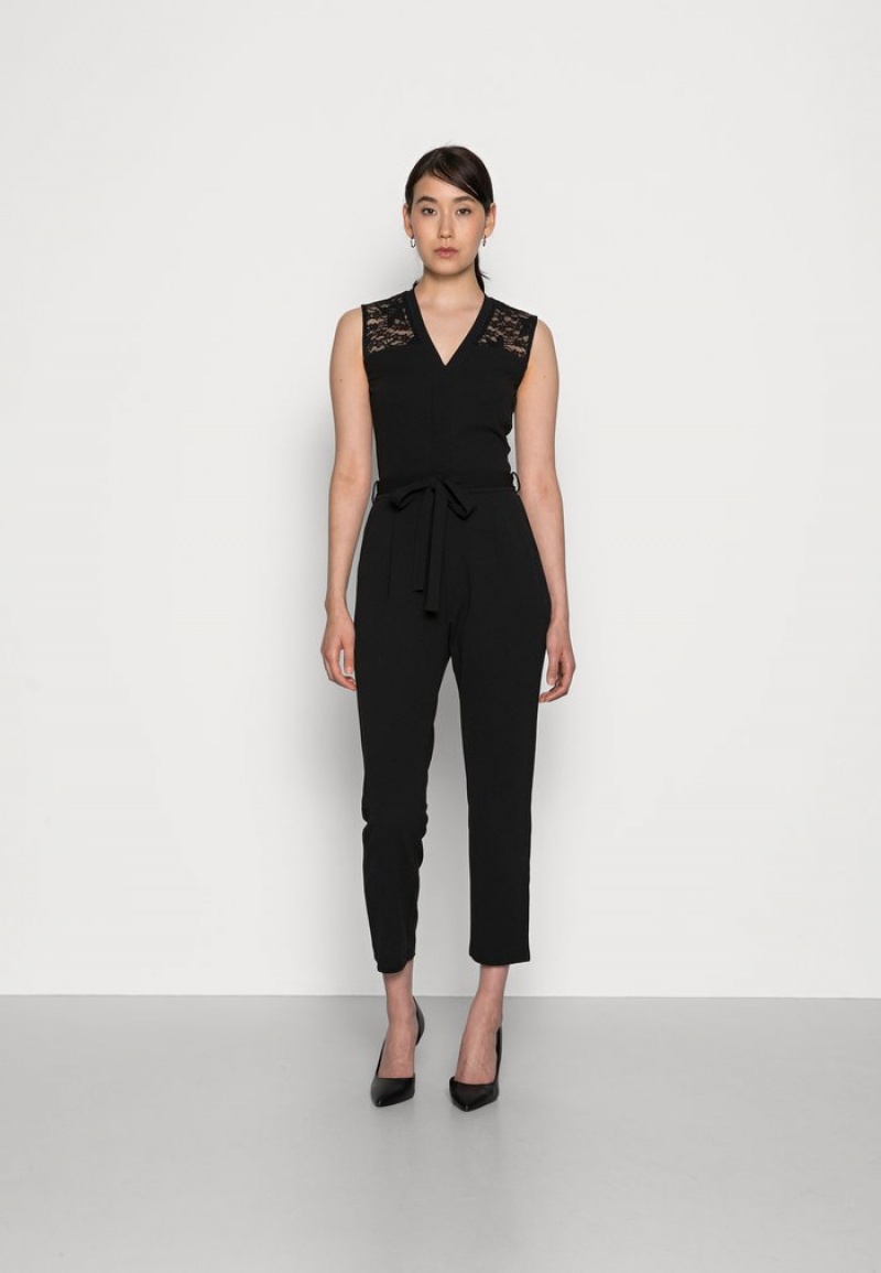 Anna Field Top 10 Occasion V Neck Belted Ärmlös Jumpsuit Dam Svarta | SE-BMALUJ316