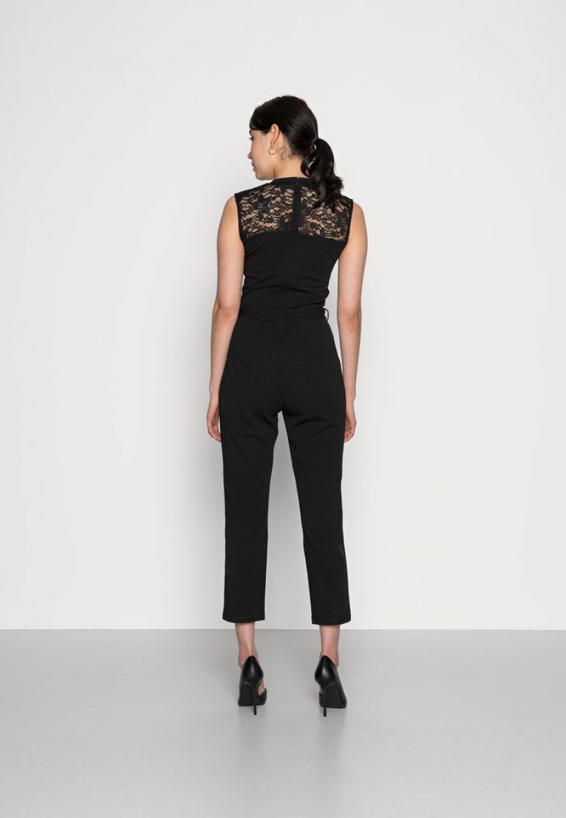 Anna Field Top 10 Occasion V Neck Belted Ärmlös Jumpsuit Dam Svarta | SE-BMALUJ316