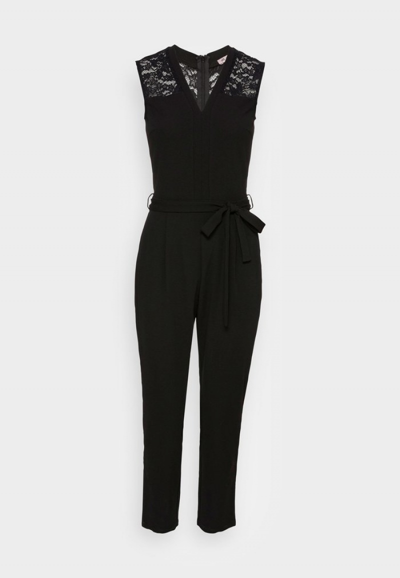 Anna Field Top 10 Occasion V Neck Belted Ärmlös Jumpsuit Dam Svarta | SE-BMALUJ316