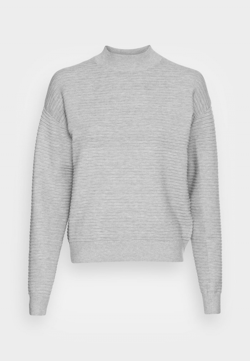 Anna Field Top 10 Ottoman Jumper Pullover Dam Ljusgrå | SE-MXEHWZ259